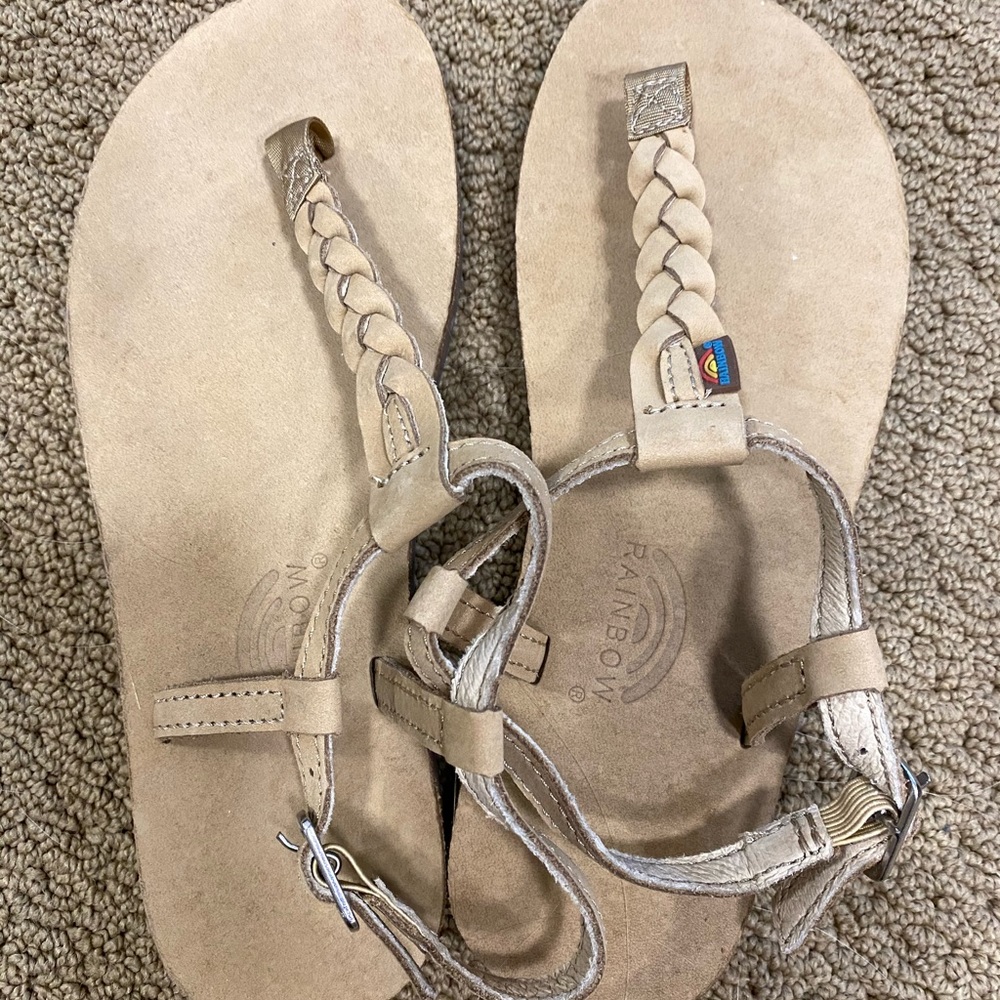 NWOT Rainbow Braided Sandals